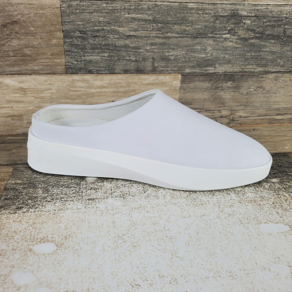 Wolf & Shepherd Cruise Womens Mule Sz 8 Brilliant White Leather Slip On Shoes